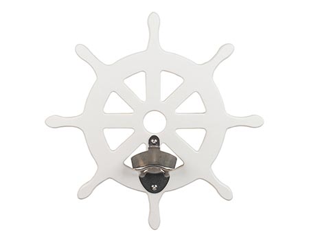 Wall Mount Bottle Opener - Ship Wheel