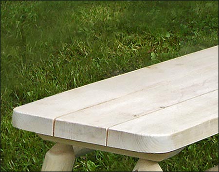 66" x 18" White Cedar Unstained Bench