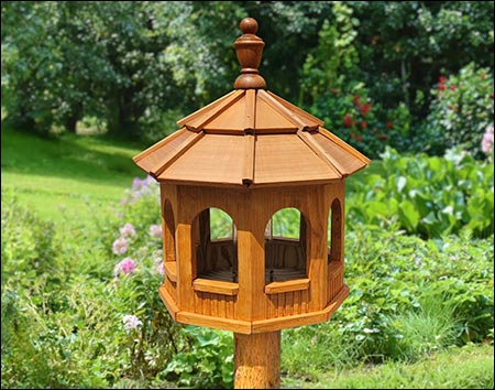 Treated Pine Octagon Birdfeeder w/Cedar Shingles