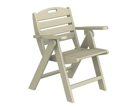 POLYWOOD Nautical Low Back Folding Chair