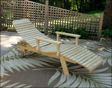 Treated Pine Chaise Lounge w/Arms