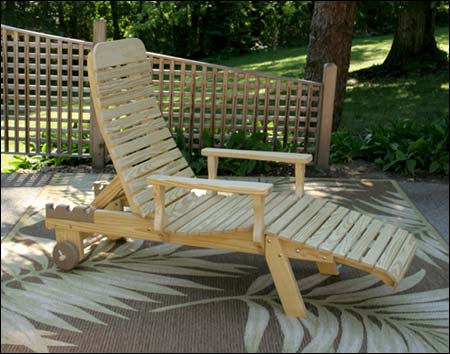 Treated Pine Chaise Lounge w/Arms