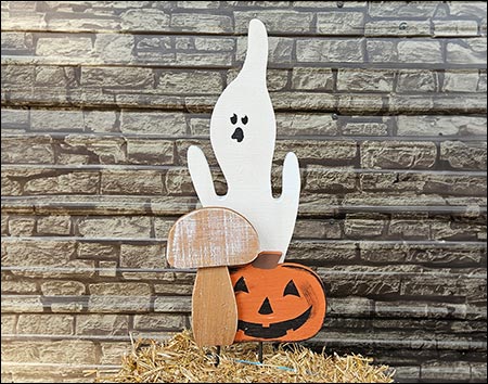 Ghost, Pumpkin & Mushroom Decorative Sign