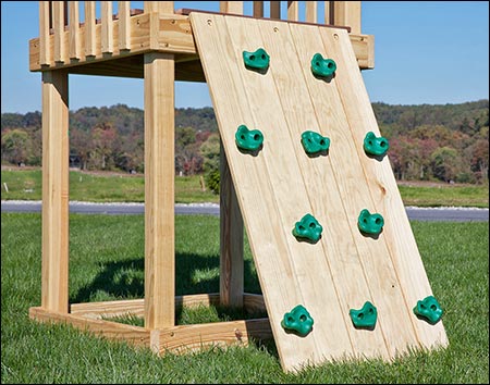 Treated Pine Hideout Swing n Slide Playset w/Rock Wall