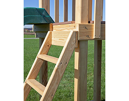 Treated Pine Hideout Swing n Slide Playset w/Rock Wall