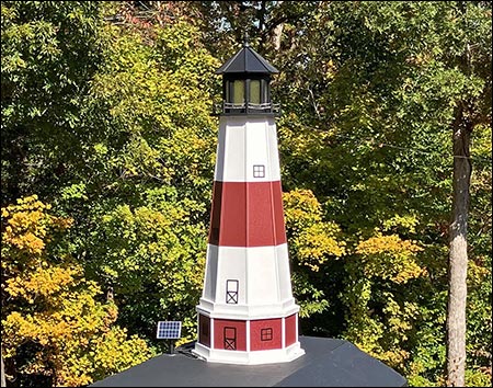 Poly Lumber/Wooden Hybrid Montauk Lighthouse Replica with Base