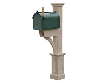 Kenosha Vinyl Mailbox Post w/ Newspaper Box