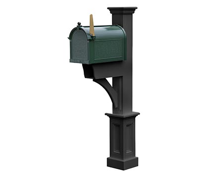 Kenosha Vinyl Mailbox Post w/ Newspaper Box