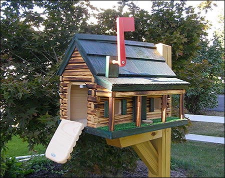 Log Shack Mailbox w/ Porch