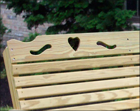 Treated Pine Crossback Heart Glider