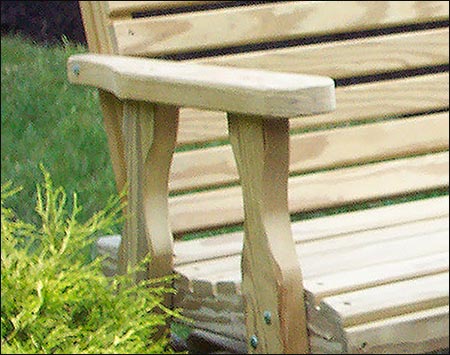 Treated Pine Crossback Heart Glider