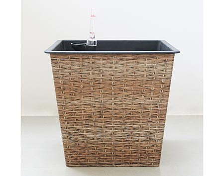 Wicker Self-Watering Planter