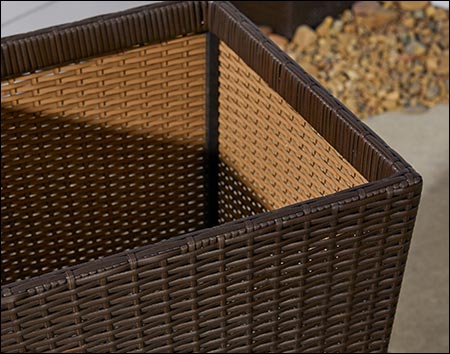 Wicker Cubico Smart Self-Watering Planter