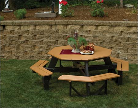 Poly Lumber Octagon Walk-In Picnic Table