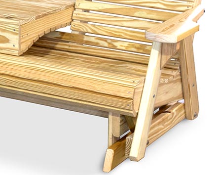 Treated Pine 5 Rollback Glider w/ Folding Console