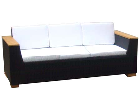 Wicker Keyes Sofa w/ Cushions