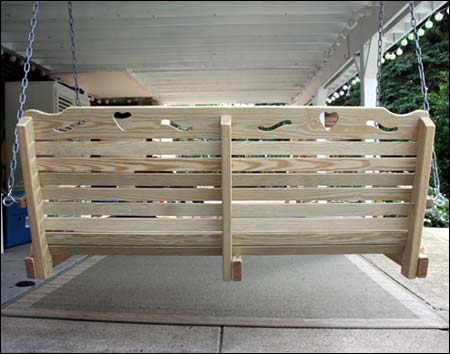 Treated Pine Crossback w/Hearts Swingbed