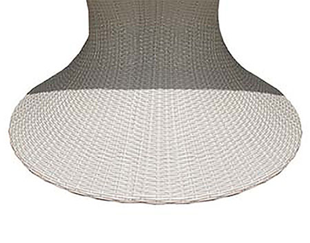 White Wicker Round Table Only