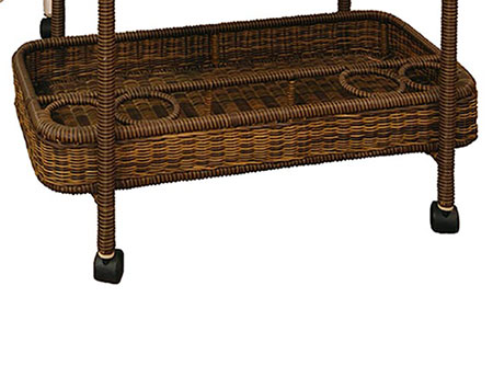 White Wicker Sands Oblong Tea Cart