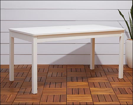 White Acacia Rectangular Dining Table