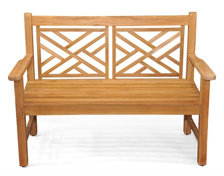 Teak Chippendale Bench