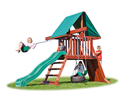 Treated Pine Rock Climb Playset w/Swings & Slide