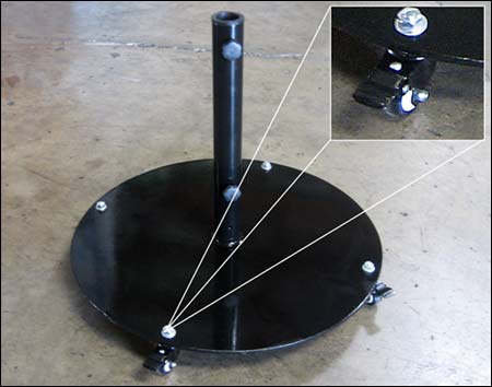 Black Steel Umbrella Base w/Locking Wheels