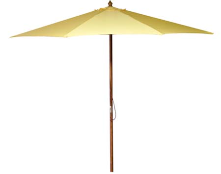 9 Octagon Market Polyester Umbrella w/Hardwood Pole, Manual Lift, and No Tilt