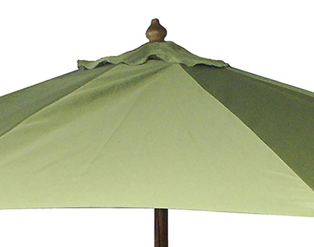 9 Octagon Market Polyester Umbrella w/Hardwood Pole, Manual Lift, and No Tilt