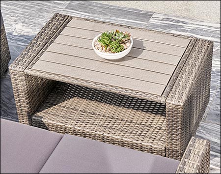 Georgia Resin Wicker Patio Lounge Sofa Set with Cushions