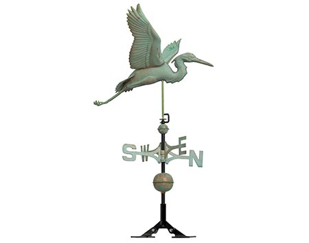 Copper Heron Weathervane