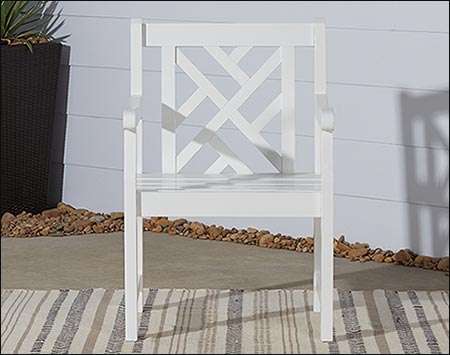 White Acacia Chippendale Armchair