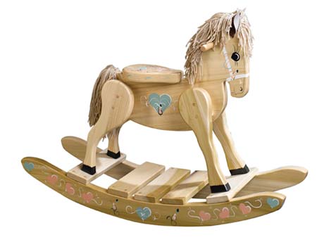 Wooden Heart Painted Rocking Horse