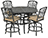 Aluminum 5 Pc. Counter Set - 52" Round Counter Height Table