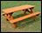 Red Cedar Heavy Duty Picnic Table w/Attached Benches