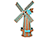 Large Poly Lumber Windmill - Cedar and Aruba Blue
