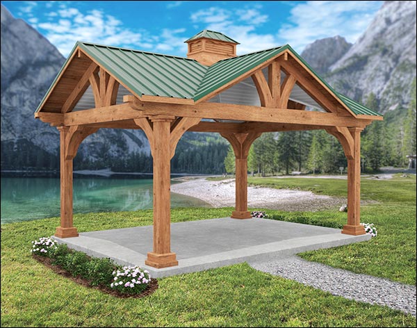 Rustic Red Cedar Grand Bay Gable Ramada