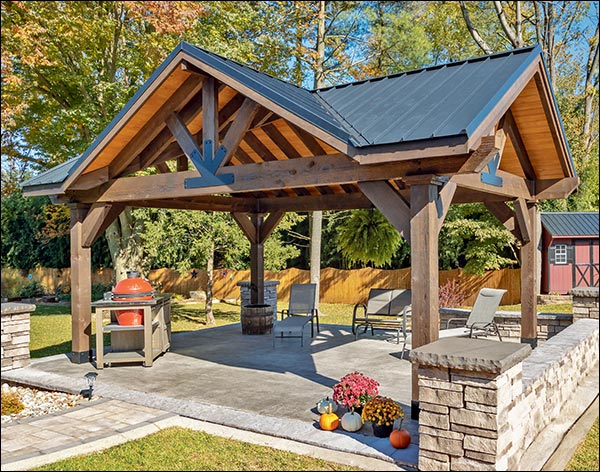 Rustic Red Cedar Herrington Gable Ramada