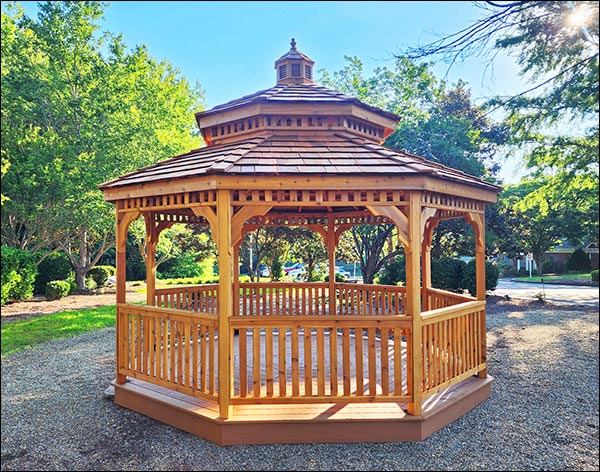 Red Cedar Double Roof Octagon Gazebos