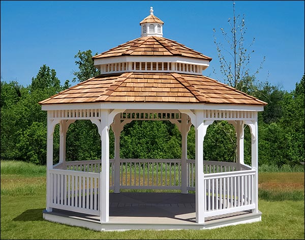 Vinyl Double Roof Octagon Gazebos