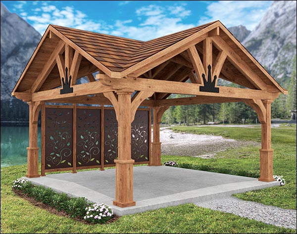 Rustic Red Cedar Grand Bay Gable Ramada