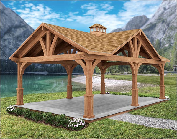 Rustic Red Cedar Grand Bay Gable Ramada