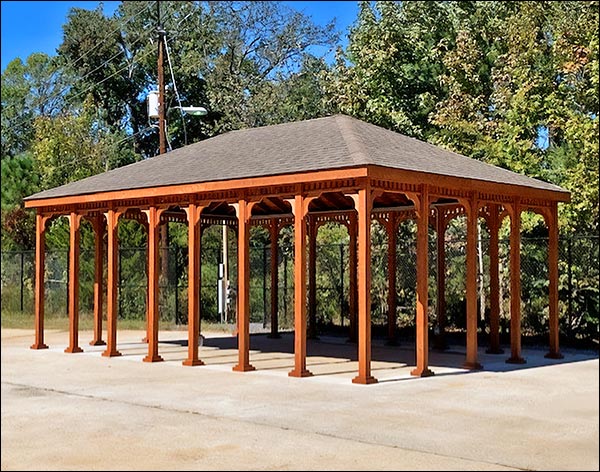 Red Cedar Single Roof Rectangle Gazebos