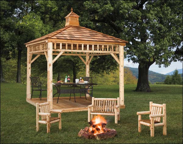 Cedar Log Gazebo 