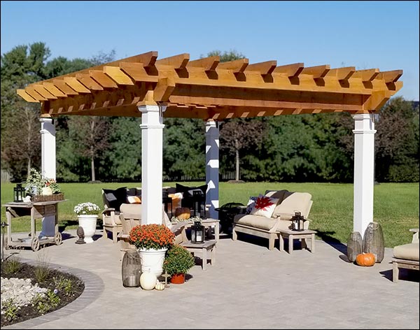 Rustic Red Cedar Free Standing Solace Pergola