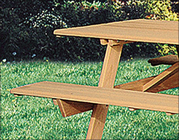 Cypress Picnic Table w/Attached Benches