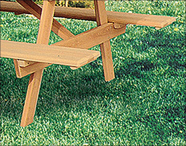 Cypress Picnic Table w/Attached Benches