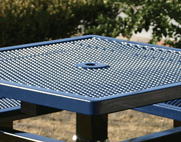 Alternate Views Of 46" Square Pedestal Regal Metal Picnic Table