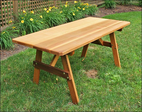 Alternate Views of Red Cedar Picnic Table w/Backed Benches