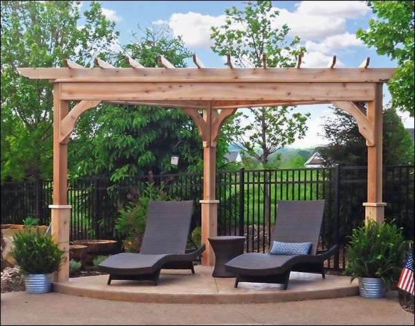 Red Cedar Triangle Corner Pergola